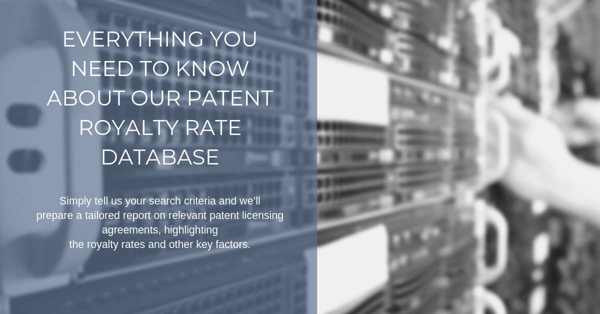 Everything you need to know about our patent royalty rate database