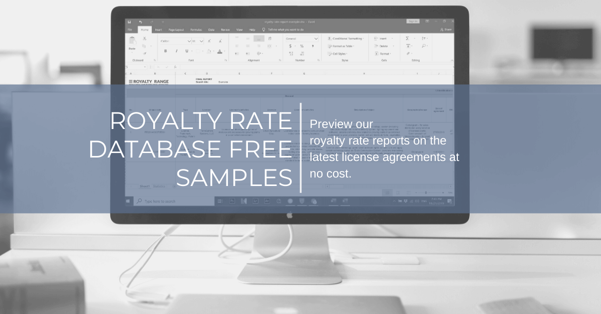 Royalty rate database free samples